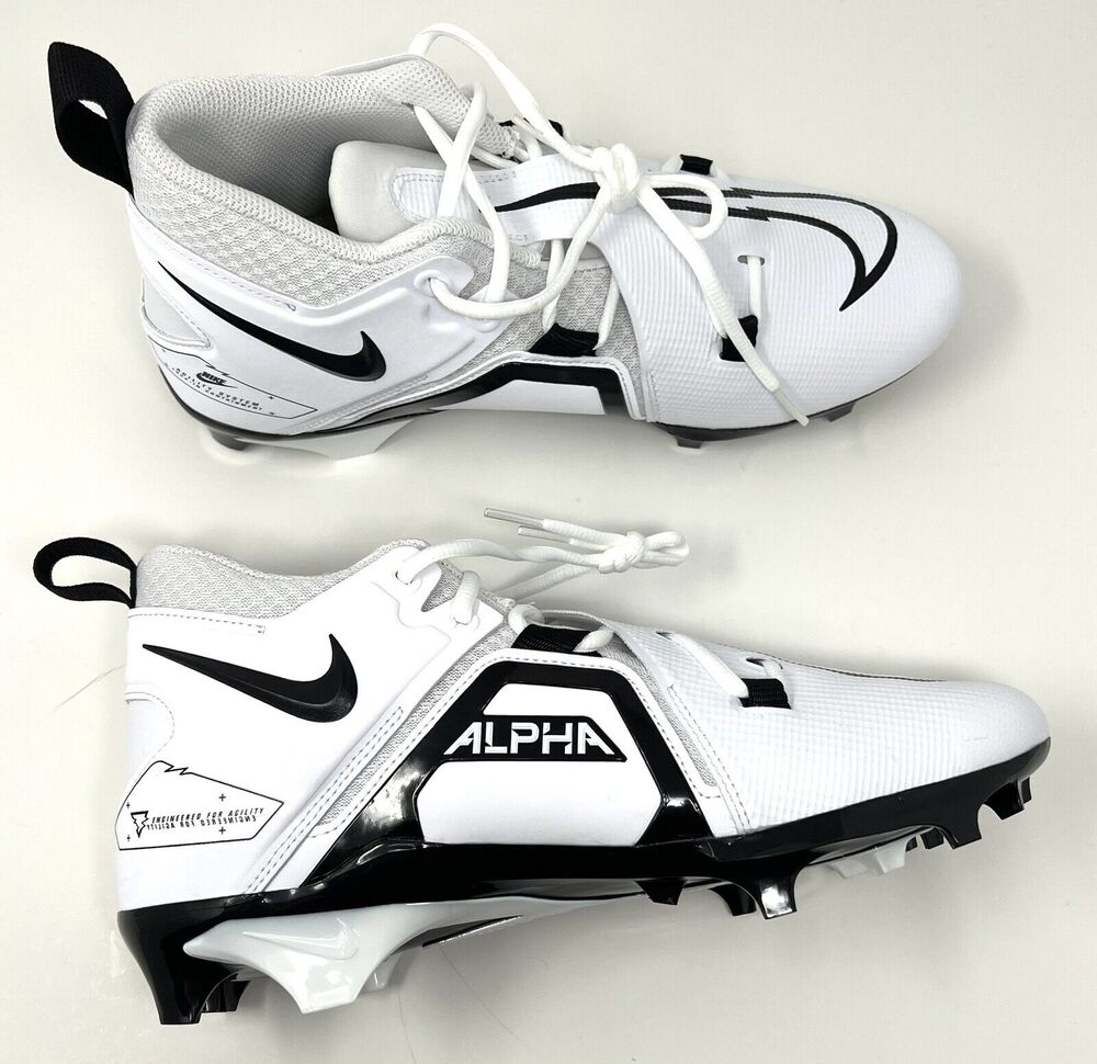 Nike Alpha Menace Pro 3 Mid White Football Cleats Mens Size 11.5 CT6649-100